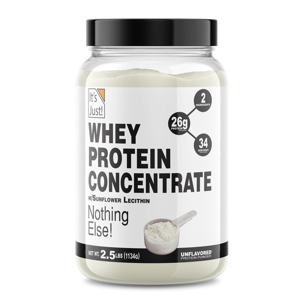 Det är bara! 100% Whey Protein Concentrate, Made in USA, Premium WPC-80, No Added Flavors eller Artificial Sweeteners (2.5 Pound, Unflavored)