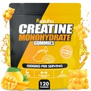 Smaksatt kreatinmonohydrat Gummies Sugar Free,Pre Workout Supplements kreatin Gummies för Män & Kvinnor, Gym Supplements, Stöd Muskeltillväxt,Recovery,Strength,Energy Boost (120 Count)-Mango