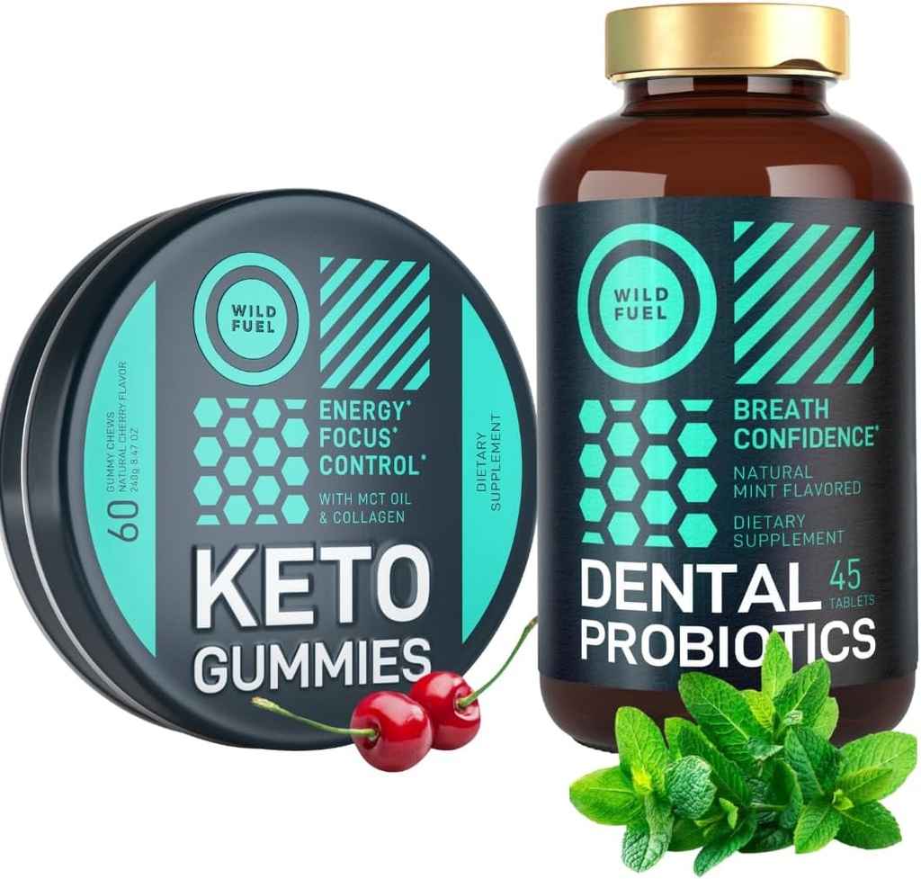 WILD FUEL Oral Probiotics för oral hälsa och Keto Candy med MCT Oil Bundle