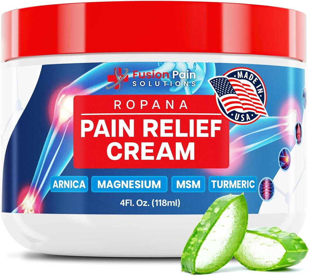 Smärta Relief Cream med Arnica, Magnesium, MSM & Turmeric (4 FL Oz) - Natural Soothing Relief Cream för Joints & Sore Muscles - Non Greasy Pain Relief