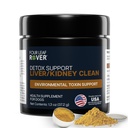 Fyra Leaf Rover Dog Liver Support - med organisk mjölk Thistle & Mushrooms - med njursupport - Detox & Cleanse - Veterinär formulerad