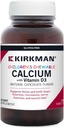 Barnens tuggbara kalcium med vitamin D3, naturlig choklad, 120 tabletter, Kirkman Labs