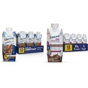 Glucerna Protein Smart Nutritional Shake & Ensure Max Protein Nutrition Shake med 30g Protein, 1g Sugar, High Protein Shake, Milk Chocolate, 11 Fl Oz (Pack of 12), Liquid, Halal
