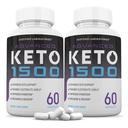 Justified Laboratories (2 Pack Advanced Keto 1500 Keto Pills 1275MG New & Improved Formel innehåller Apple Cider Vinegar Extra Virgin Olive Oil Powder Green Tea Leaf 120 kapslar