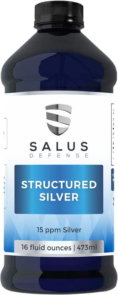 Strukturerad Silver Liquid - Daglig Immun Support Tillägg med 15 ppm Avancerad Strukturerad Silver Teknik - Allt Naturligt med Inga Tillsatser - 16 Ounce Bottle