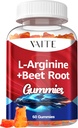 L Arginin Supplement Beet Root Gummies - Dubbel styrka, energiökning, cirkulationsstöd och uthållighet, organiska tuggbara betor tillskott för män och kvinnor, Vegan Gummy, icke-GMO, sockerfri