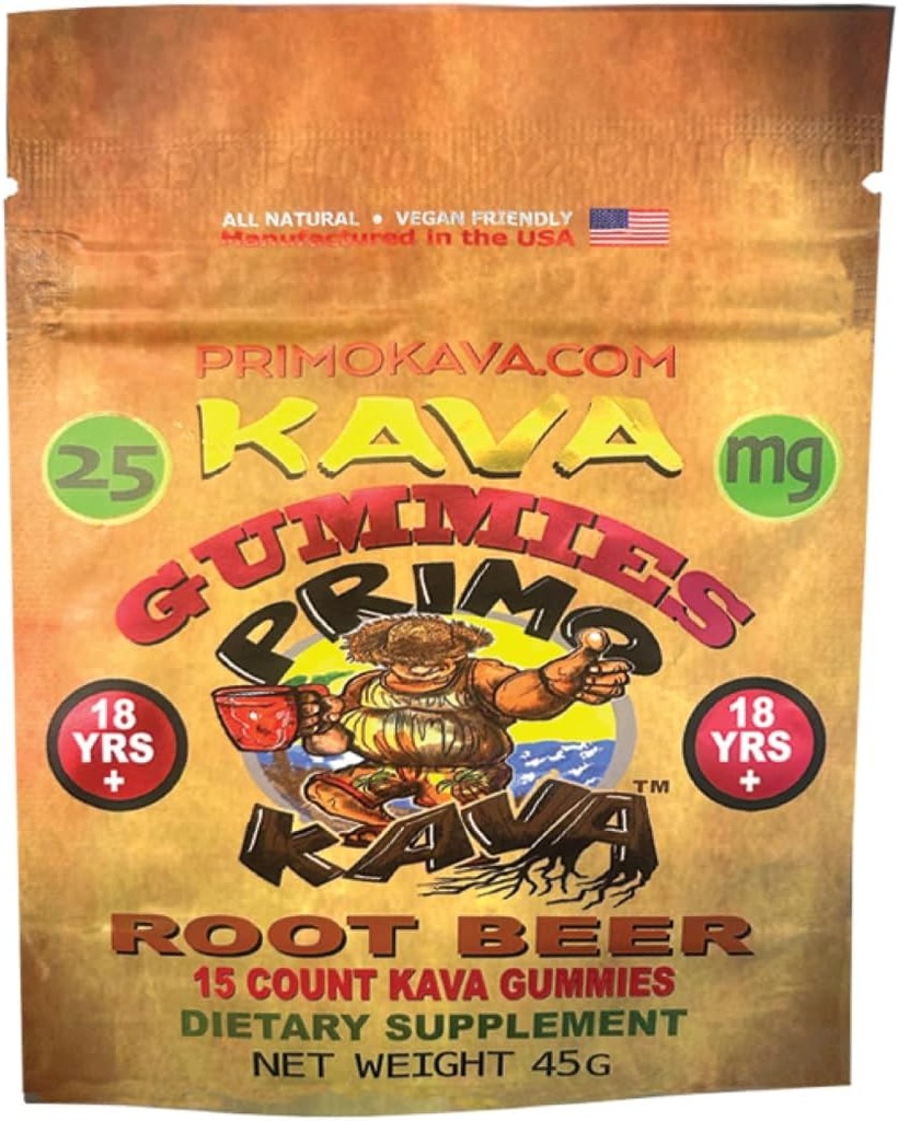 Gummies | Authentic Kava från Fiji | Fast Acting Kava Root Extract för lugnande och avkoppling | 25mg Potent Kavalactones | 15 greve | Adaptogenic Experience
