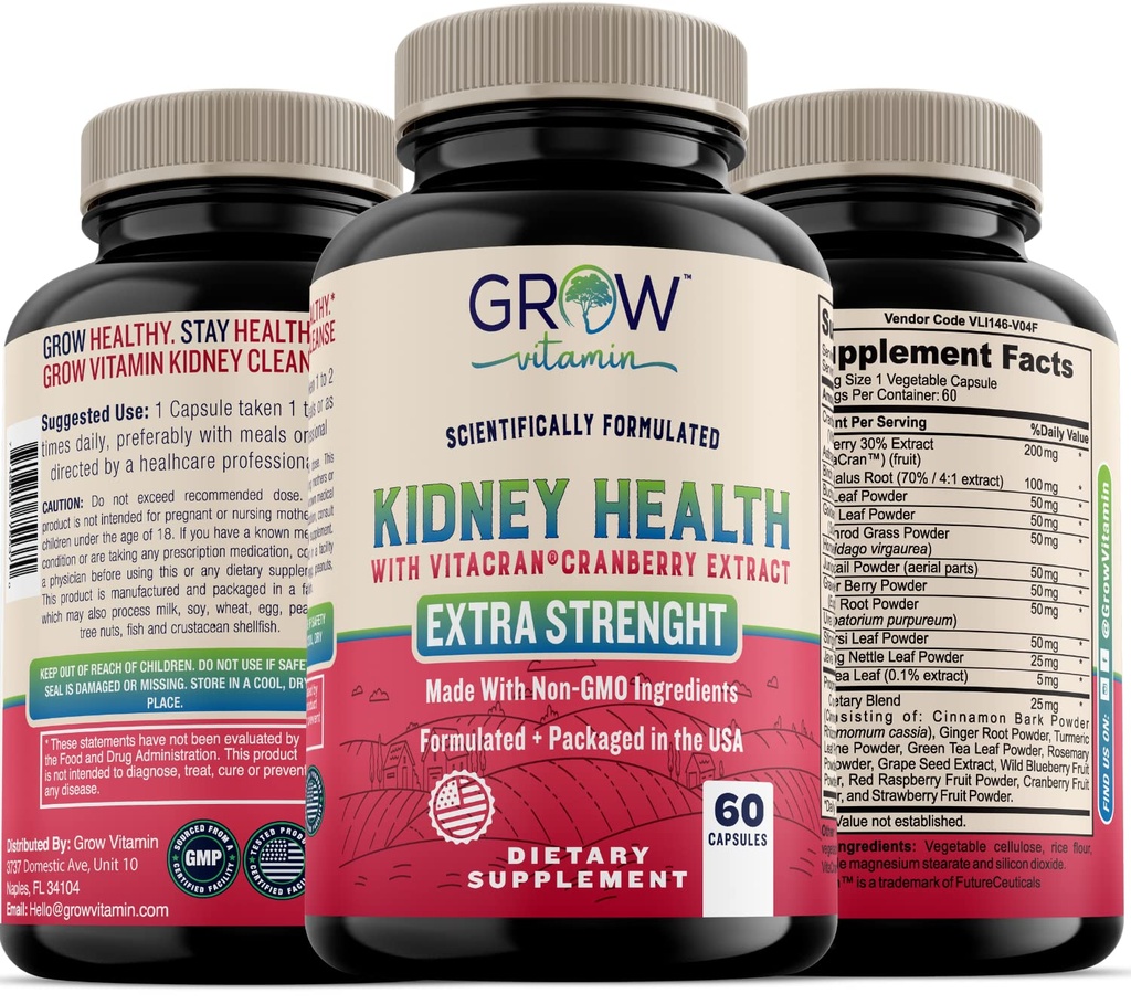 öka vitamin Premium Kidney Cleanse Supplement - Kraftfull njurstöd Formel med Cranberry Extract hjälper till att stödja hälsosamma njurar och urinvägsstöd - 60 vegetariska kapslar