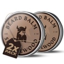 Strejkande Viking Beard Balm för män - Lämna i skägg Conditioner - Styling Balm Made med naturligt härledda skägg smör, Argan & Jojoba Oljor (4 Ounce (Pack of 2), Sandalwood)