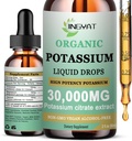 Kalium Magnesium Liquid Drops - Organiskt Liquid Supplement - High Absorption Potassium Citrate 1000mg Magnesium Glycinate 500mg Calcium för hjärta, Leg Cramps & Muscle - Non-GMO, Vegan, 2 oz