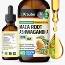 BIO KRAUTER Maca Root och Ashwagandha Tincture - Maca & Ashwagandha Supplements for Men & Women - Liquid Supplement for Mood Support - Alkohol och Sugar Free - Vegan Drops 2 Fl.Oz.