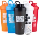 Protein Shaker Bottle 600ml (20oz) - Stylish BPA-Free Shaker Cup med Mixing Ball | Läckt, Hållbart | För gym, resor, kontor, daglig användning | Motivational Printed för Män & Kvinnor
