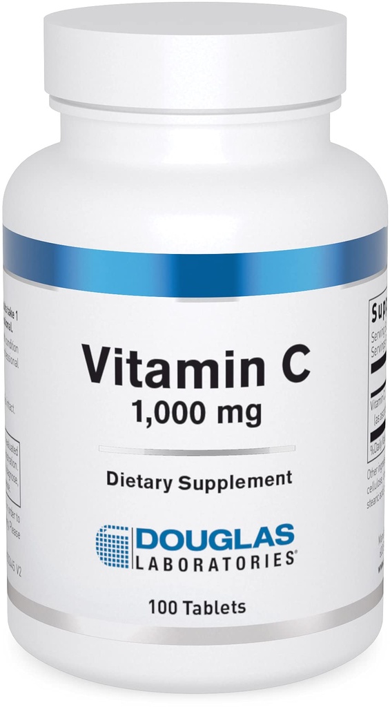 Douglas Laboratories Vitamin C | Vattenlösliga antioxidanttillskott för att stödja immunfunktion och normal sårläkning * | 100 tabletter