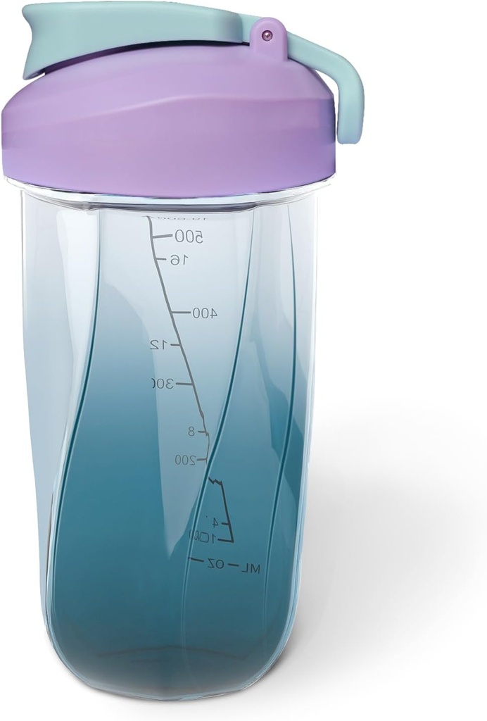 protein shaker flaska Håller upp till 20oz, No Blending Ball eller Whisk, BPA gratis,Portable Pre Workout Whey Protein Drink Cup,Blender shaker flaska för att blanda cocktails, smoothies, skakar (blå)