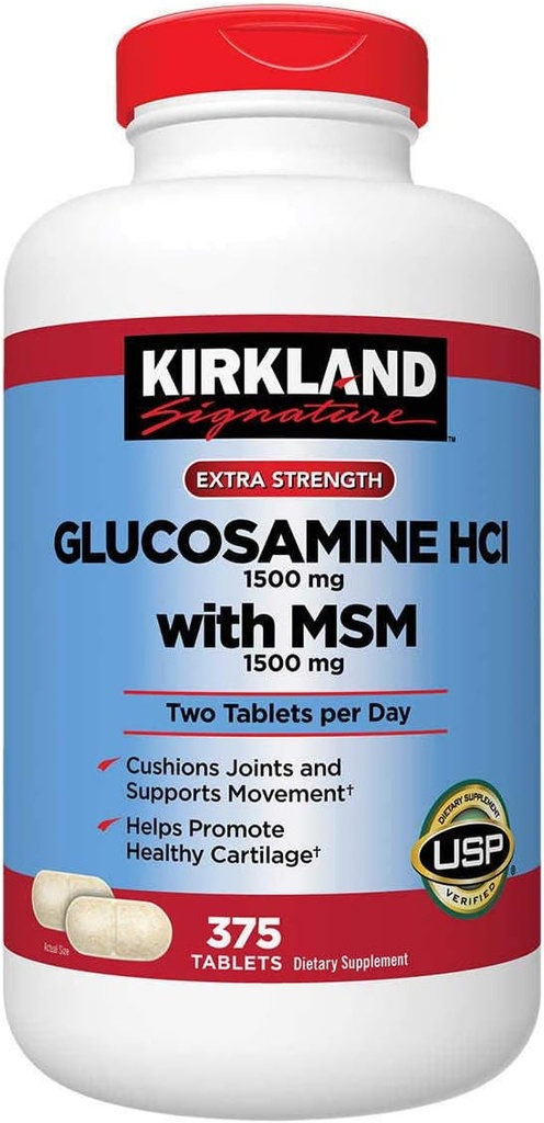 Kirkland Signature Glukosamin med MSM, 375 tabletter (3 Pack)