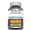 Fantastiska formler Choline & Inositol 500 Mg Supplement | Capsules | Non-GMO | Gluten-Free | Made in USA (1 Pack | 100 Count)