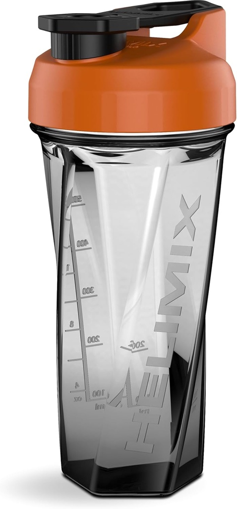 HELIMIX 2.0 Vortex Blender Shaker Bottle Holds upp till 28oz | No Blending Ball or Whisk | USA Made | Portable Pre Workout Whey Protein Drink Shaker Cup | Mixes Cocktails Smoothies Shakes | Top Rack Safe