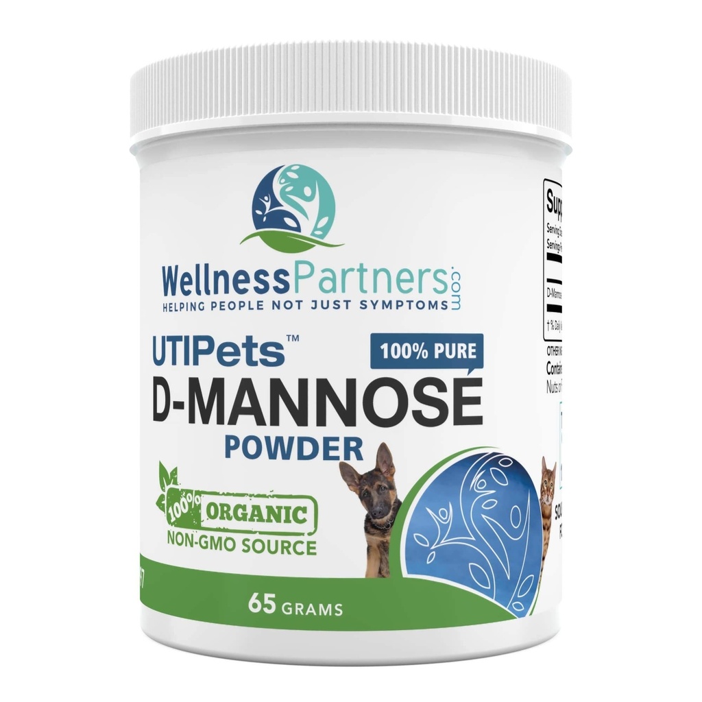 UTI Pets Pure D-Mannose Non GMO Organiskt Sourced Powder 65gram burk