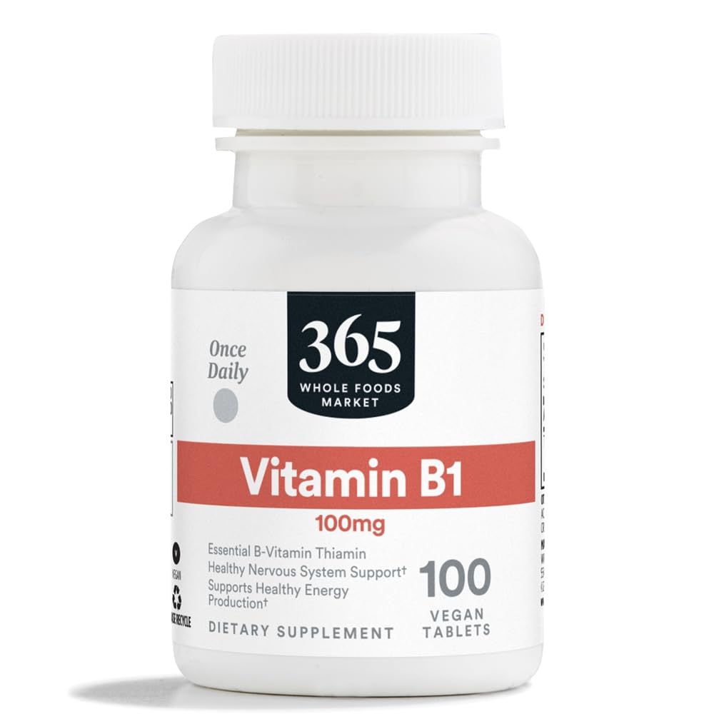 365 av Whole Foods Market, Vitamin B1 100mg, Vegan, 100 tabletter