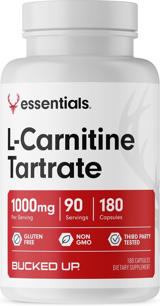 Bucked Up L-Carnitine Tartrate 1000mg, Essentials (90 portioner, 180 kapslar)