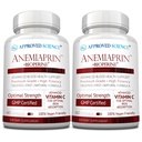 Godkänd vetenskap Anemiaprin - Absorbable Iron, vitamin C - Gentle On Stomach - 120 kapslar - 2 månaders leverans - Non-GMO, Vegan