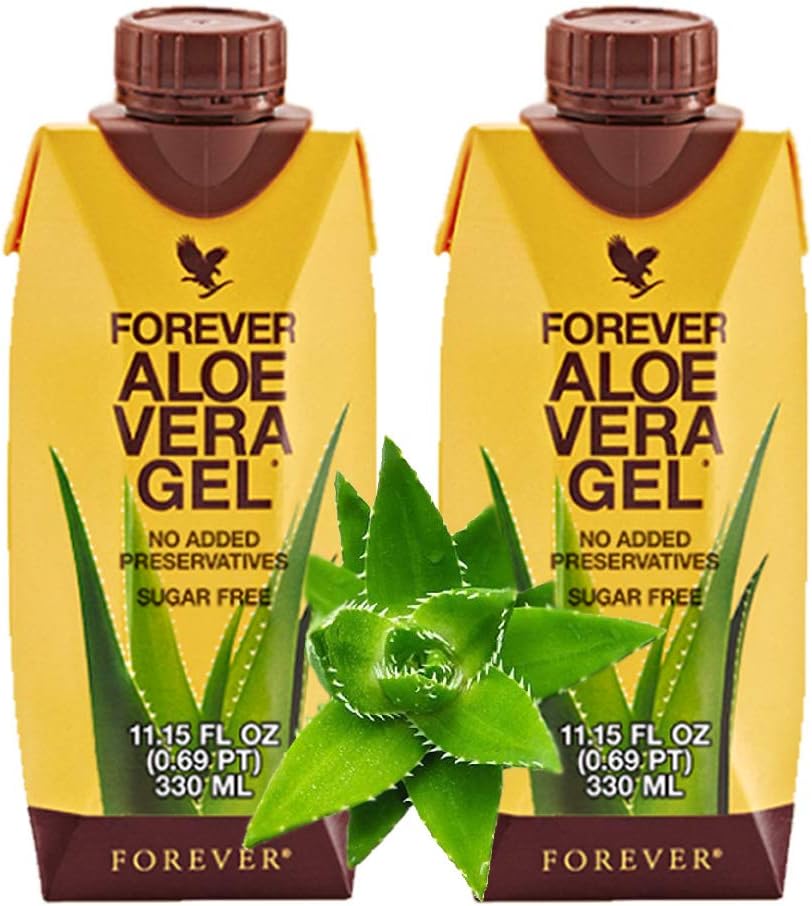 Forever Living Aloe Vera Gel® Minis (330mL/11.15oz) 99.7% Pure Inner Leaf Aloe Vera Gel, Inga tillsatta konserveringsmedel. Glutenfri (Pack of 2)