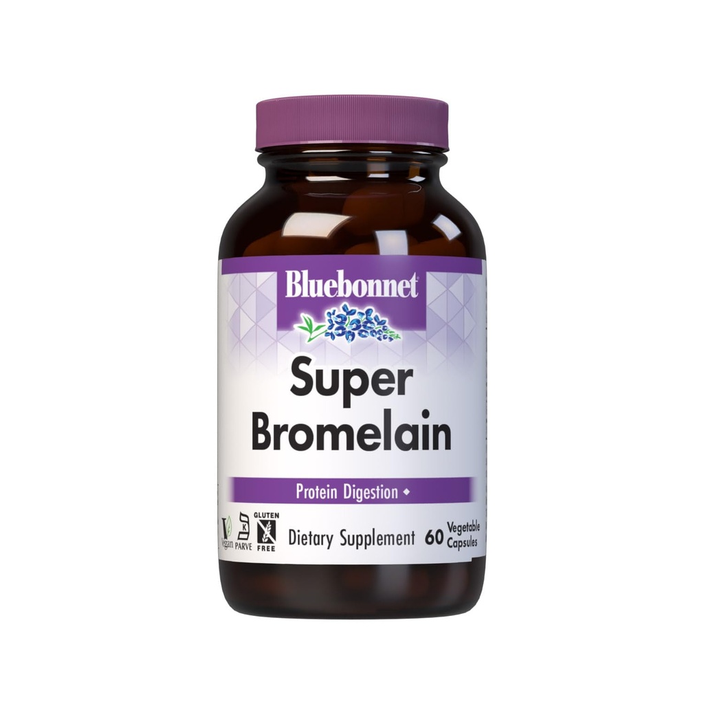 BlueBonnet Super Bromelain Vegetariska kapslar, 500 mg, 60 greve
