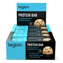 Legion Chocolate Chip Cookie Dough Protein Bar - 100% Whey Protein Bars Low Sugar High Protein med Prebiotic Fiber - Soja-Free, Gluten Free, naturligt smaksatt, låg fett, höga proteinbarer (12 greve)