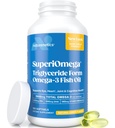 Triglyceride Omega 3 Fish Oil - Hög EPA & DHA för ögon, gemensam, hjärt- och hjärnstöd - Omega-3 fettsyror - Lemon Flavor - 180 Softgels - 90 Day Supply
