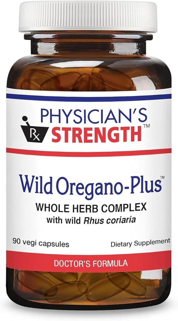 Läkares styrka Wild Oregano-Plus - 90 kapslar - stöder hälsosam immunsystem, matsmältning och ben och gemensamma - Icke-GMO - 90 portioner