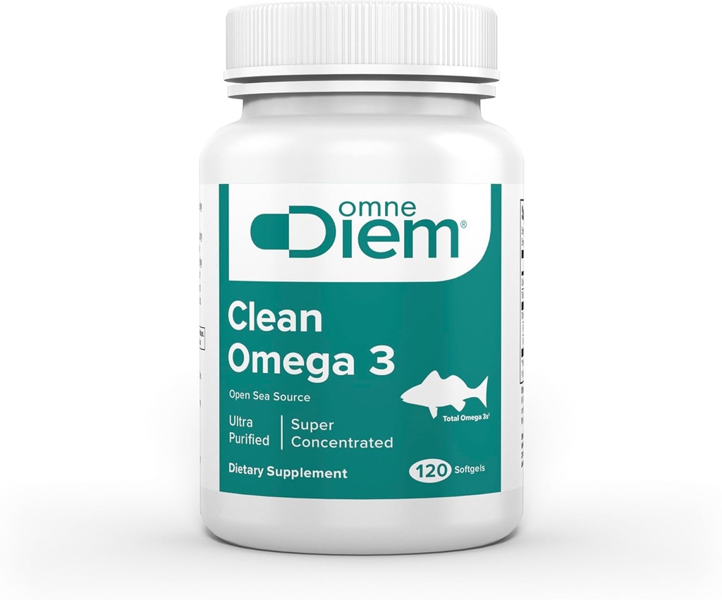 Omne Diem Clean Omega 3 - 1020mg, 120 mjukgel kapslar - fiskolja kosttillskott med Omega-3 fettsyror: EPA & DHA