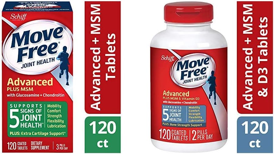 Flytta gratis Glukosamin & Chondroiton Plus MSM Advanced Joint Health Supplement Tablets (120) och Comfort och Glukosamin och Chondroitin Plus MSM & D3 Advanced Joint Health Supplement Tablets (120)