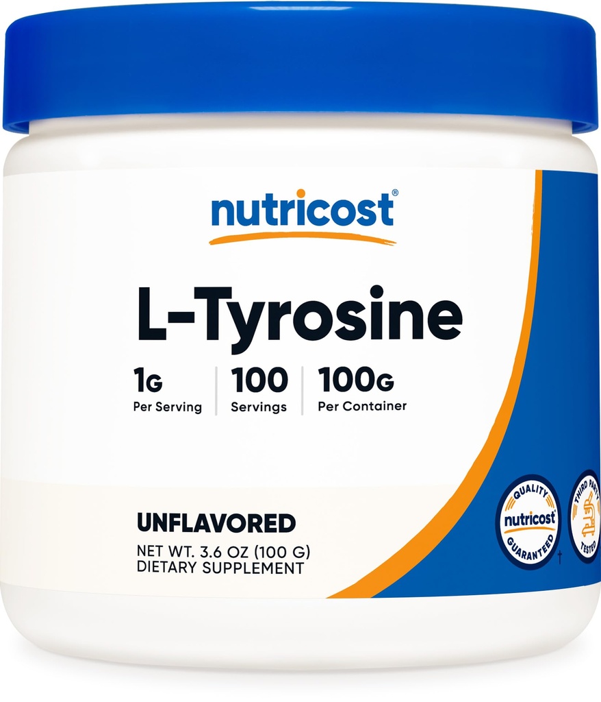 Nutricost L-Tyrosine Powder 100 Grams (100 portioner) - 1G per portion