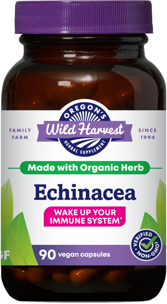 Oregons Wild Harvest Echinacea Organic Herbal Supplement, 90 Count