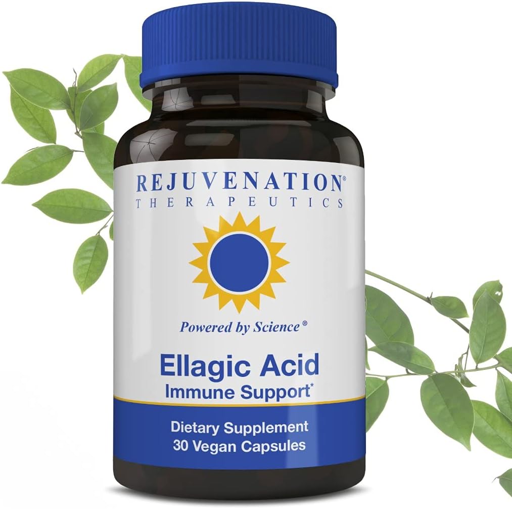 Rejuvenation Therapeutics High Potency Ellagic Acid Capsules 250mg | Förbättra immunitet och eliminera oxidativ stress | Premium Organic & Vegan | 30 kapslar 250 mg