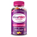 MiraFIBER Gummies från tillverkarna av MiraLAX, 8g Daily Fiber Per Servering, Metabolism Support med B Vitaminer, Gut Health för män och kvinnor, Prebiotiska Fiber Gummies för vuxna, blandad frukt smak 72Ct