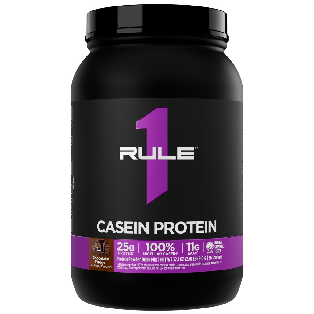 Regel 1 Casein Protein - 25g Protein och 11g EAA Per Serving från långsam frisättning Micellar Casein för övernattning och hållbar leverans mellan måltider (2 pund *, Chocolate Fudge)