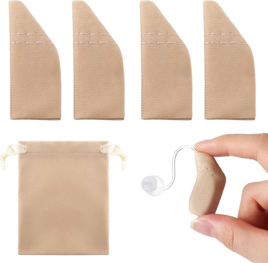 Nuanchu 2 Packs Hearing Aid Comfort Protection with Storage Bag Hearing Aid Cover Fits 1" till 1,25" Skydda förstärkare från Dirt, Sweat, Wind (Fits 1" till 1,25 "Khaki)