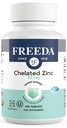 Freeda Chelated Zink 30mg - TRAACS® Zink Bisglycinate för hög absorption - Vegan, Kosher, Gentle on Stomach - Immune Support för vuxna, män och kvinnor - 100 små tabletter
