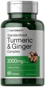 Horbäach Turmeric och Ginger Supplement 3000 mg | 60 Softgel Capsules | Turmeric Curcumin Complex med Black Pepper Extract | Non-GMO, Gluten Free