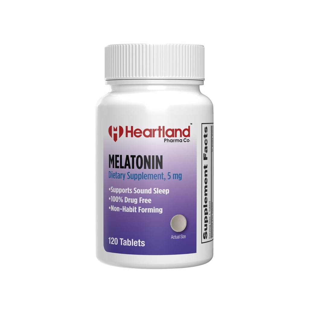 Melatonin 5mg | Sleep Aid Pills | Natural Sleep Support | 100% Drug Free Sleep Aid Supplement | Non-Habit Forming | USA Tillverkad | 120 Count