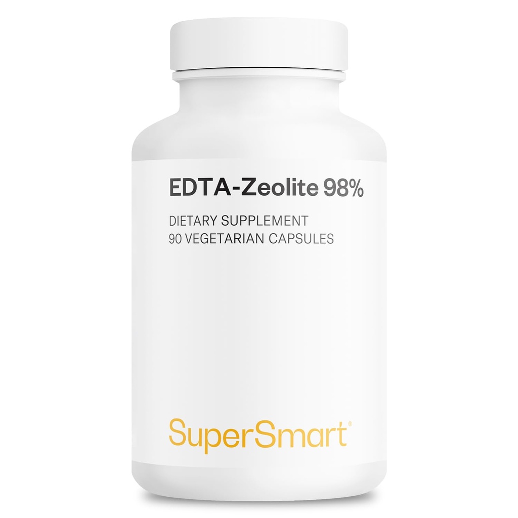 Supersmart - EDTA Zeolite 98% (Avancerad Formel) - med Milk Thistle & Parsley - High Potency Supplement | Made in USA | Non-GMO & Gluten Free - 90 Vegetariska kapslar
