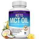 Toplux Keto MCT Oil Capsules - 3000mg Natural Pure Coconut Oil Extract Pills, Energikälla, Lätt att Digest för Män Kvinnor, 90 Softgels, Supplement