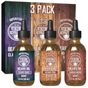 Viking Revolution Beard Oil för Män 3 Pack - Natural Mens Beard Oil Variety Set - Sandalwood, Pine och Cedar, Clary Sage Scents - Beard Conditioning och Moisturizing för ett hälsosamt skägg (3 Pack, 1oz)