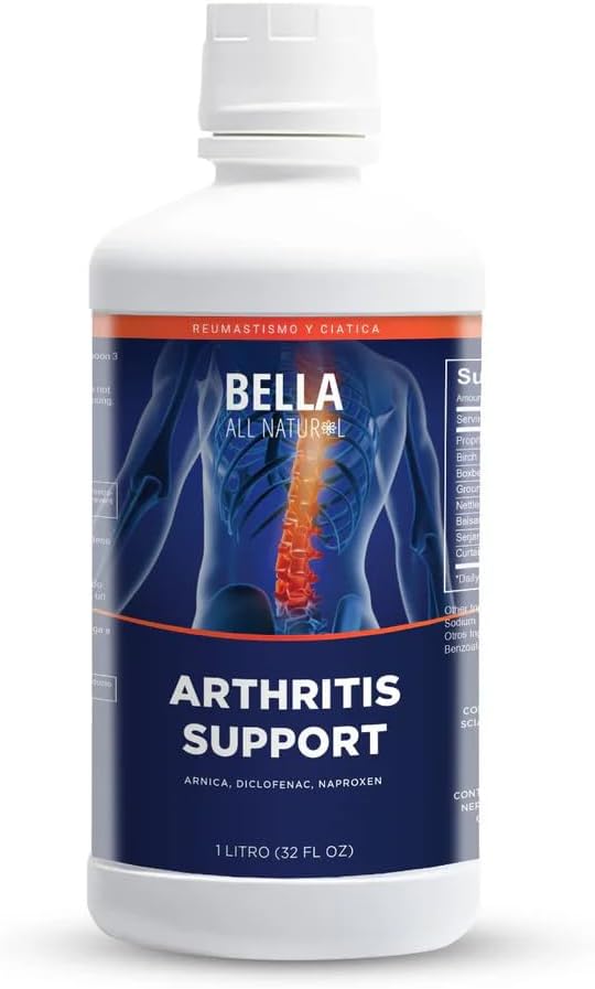 Bella All Natural Joint Support Liquid - 32 fl oz High Absorption för gemensamt komfort, rörlighet, flexibilitet och benhälsa