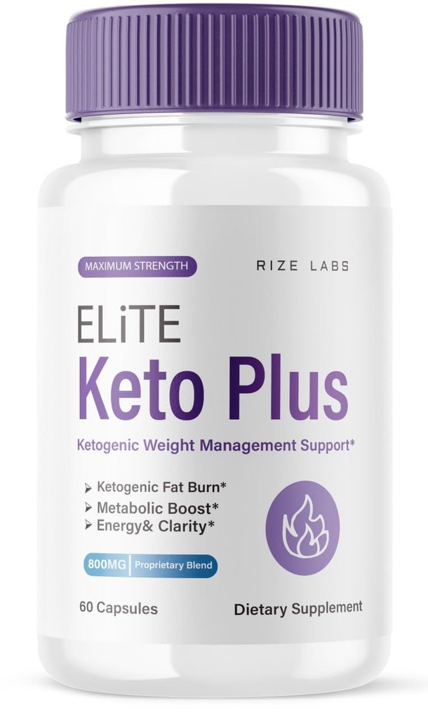Rize labs Elite Keto Plus kapslar, viktminskning stöd, Premium piller för total hälsa, maximal styrka Formel Supplement (60 kapslar)