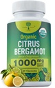 Organisk Citrus Bergamot Supplement - Endast USDA, kardiolog formulerad med 200 + vetenskapliga studier -1000mg - Patented Extract, Heart, Cholesterol, & Lipid - italienska Bergamot High Polyphenols 60caps