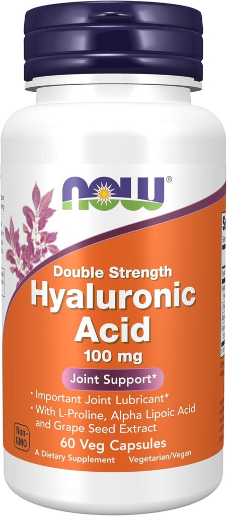 3 flaskor nu mat, HYALURONIC Acid 100MG 2X Plus 60 CAPS