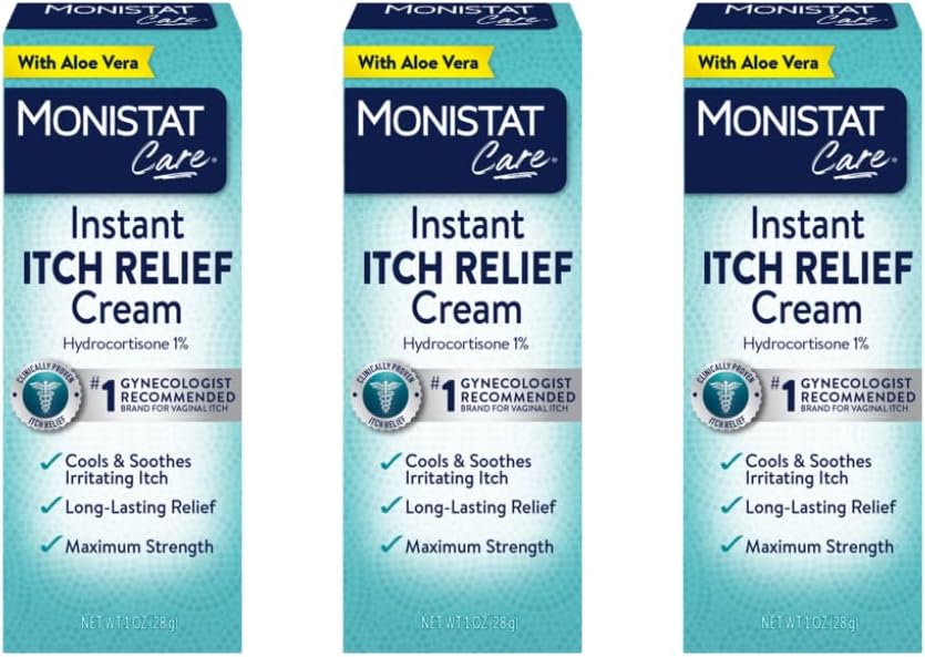 Monistat Care Instant Itch Relief Cream | Max Styrka | Cools & Soothes | Förpackning kan variera | 1 Ounce | Förpackning av 3