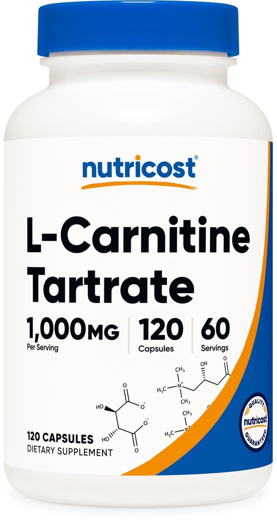 Nutricost L-Carnitine Tartrate 1000mg, 120 kapslar - 500mg per kapsel (60 portioner)